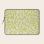 Chartreuse abstract line art 16 Laptop Sleeve Gallery Image 1