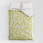 Chartreuse abstract line art 16 Comforter Gallery Image 6