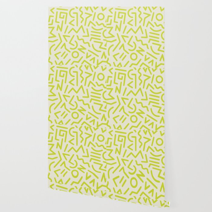 Chartreuse abstract line art 16 Wallpaper Gallery Image 2