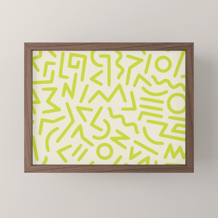 Chartreuse abstract line art 16 Mini Art Print Gallery Image 2