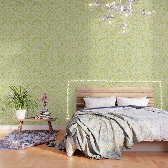 Chartreuse abstract line art 16 Wallpaper Gallery Image 3