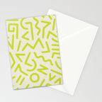 Chartreuse abstract line art 16 Stationery Card Gallery Image 2