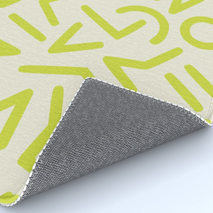 Chartreuse abstract line art 16 Rug Gallery Image 4