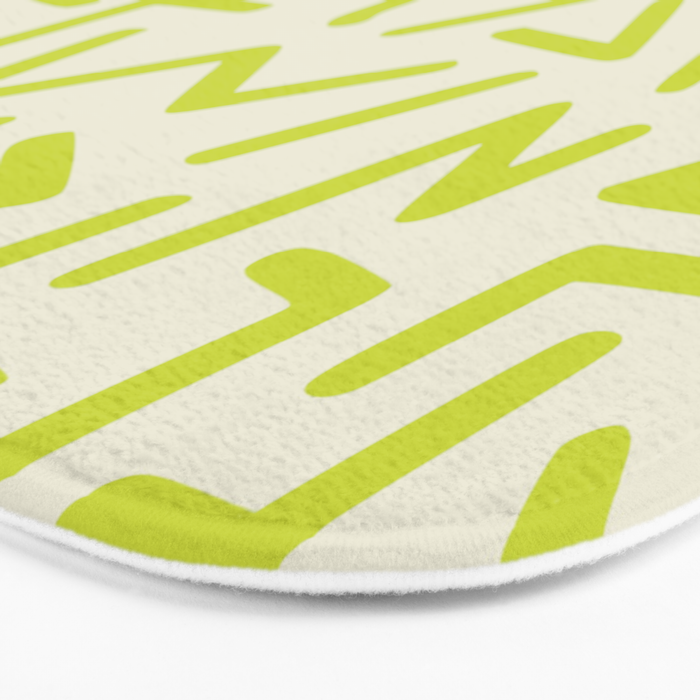 Chartreuse abstract line art 16 Bath Mat Gallery Image 3