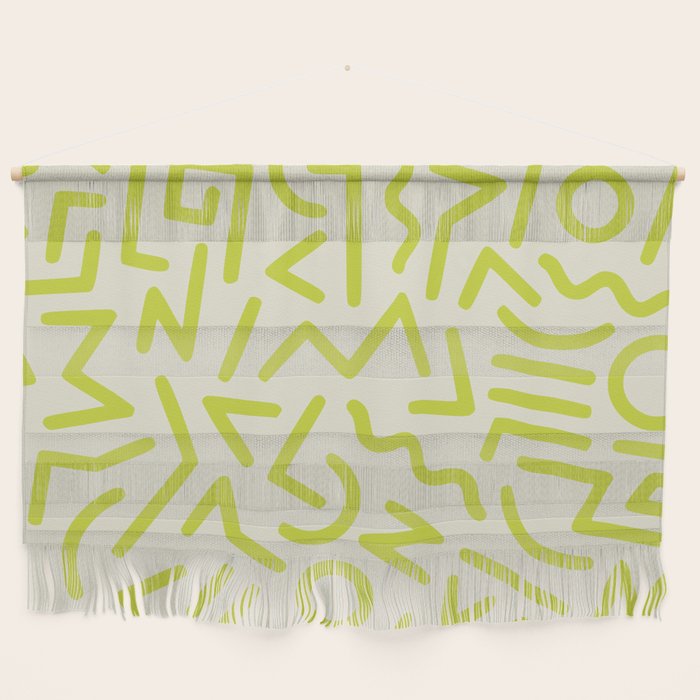 Chartreuse abstract line art 16 Wall Hanging Gallery Image 1