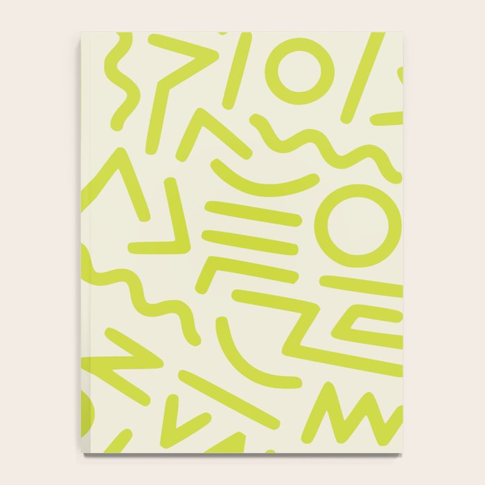 Chartreuse abstract line art 16 Notebook Gallery Image 4