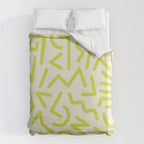 Chartreuse abstract line art 16 Duvet Cover Gallery Image 6