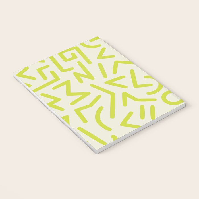 Chartreuse abstract line art 16 Notebook Gallery Image 3