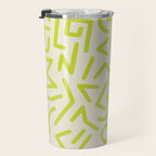 Chartreuse abstract line art 16 Travel Mug Gallery Image 3
