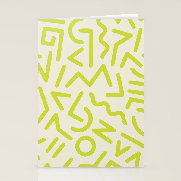 Chartreuse abstract line art 16 Stationery Card Gallery Image 2