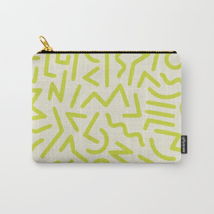 Chartreuse abstract line art 16 Carry All Pouch Gallery Image 1