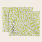 Chartreuse abstract line art 16 Placemat Gallery Image 1