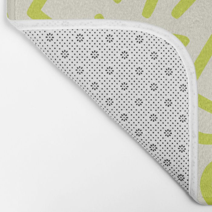 Chartreuse abstract line art 16 Bath Mat Gallery Image 2