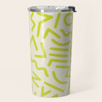 Chartreuse abstract line art 16 Travel Mug Gallery Image 2