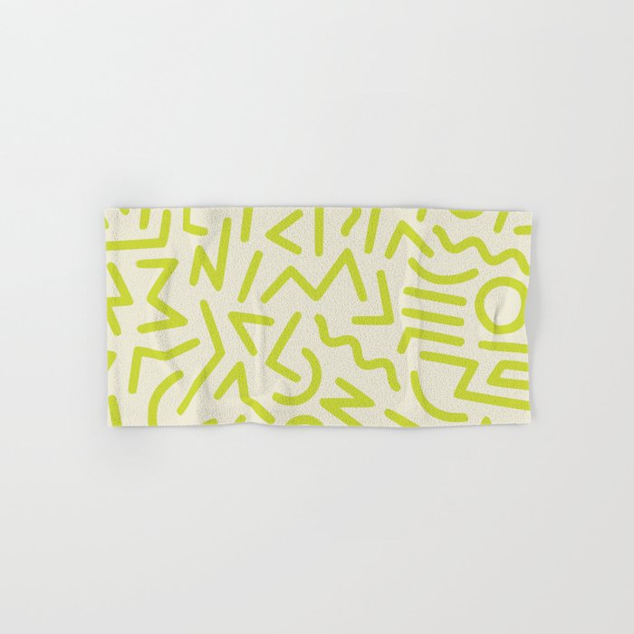Chartreuse abstract line art 16 Bath Towel Gallery Image 1