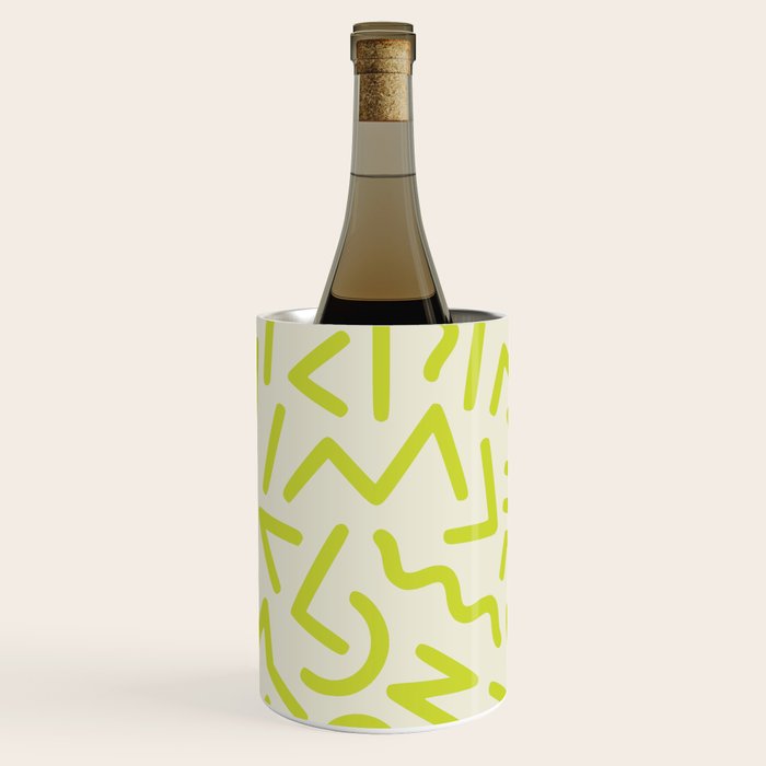 Chartreuse abstract line art 16 Wine Chiller Gallery Image 1