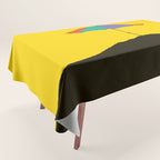 Colorful Parasol Black Yellow Background #decor #society6 #buyart Tablecloth Gallery Image 1