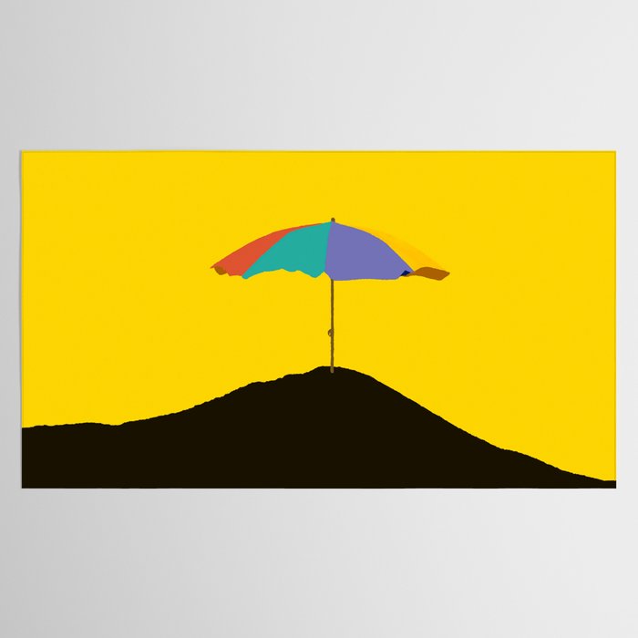 Colorful Parasol Black Yellow Background #decor #society6 #buyart Tablecloth Gallery Image 2
