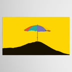 Colorful Parasol Black Yellow Background #decor #society6 #buyart Tablecloth Gallery Image 2