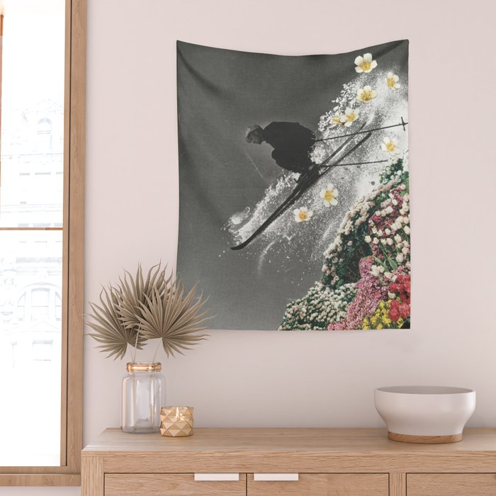 Spring Skiing Wall Tapestry Gallery Image 2