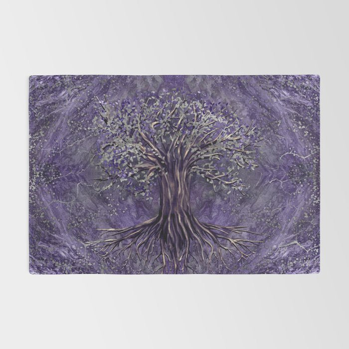 Tree of life -Yggdrasil Amethyst and silver Rug Gallery Image 2