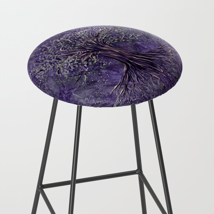 Tree of life -Yggdrasil Amethyst and silver Stool Gallery Image 2