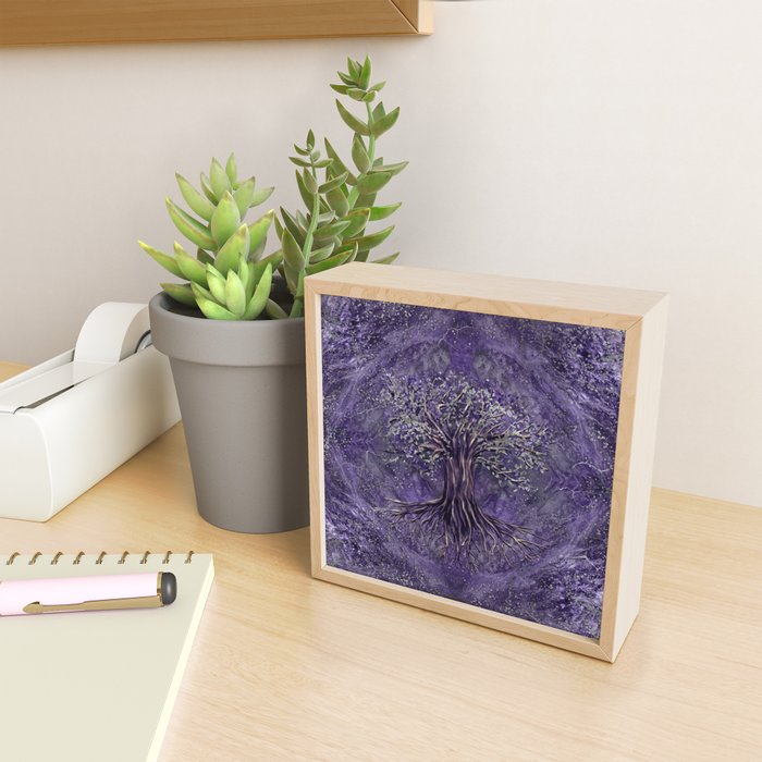 Tree of life -Yggdrasil Amethyst and silver Mini Art Print Gallery Image 2
