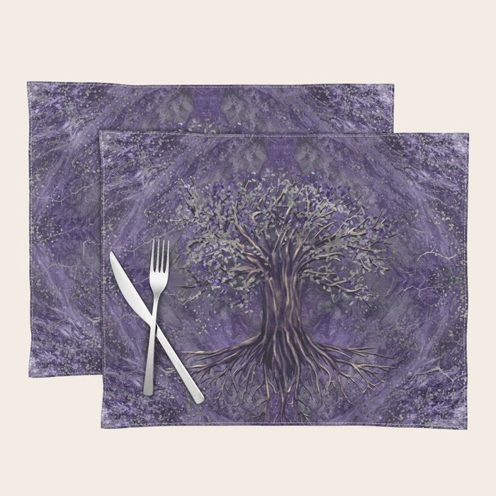 Tree of life -Yggdrasil Amethyst and silver Placemat Gallery Image 1