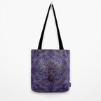 Tree of life -Yggdrasil Amethyst and silver Tote Bag Gallery Image 2
