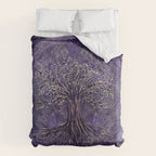 Tree of life -Yggdrasil Amethyst and silver Duvet Cover Gallery Image 6