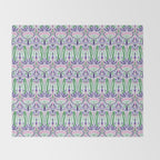 Art Nouveau Pattern 1 - Purple, Pink, Green Throw Blanket Gallery Image 2