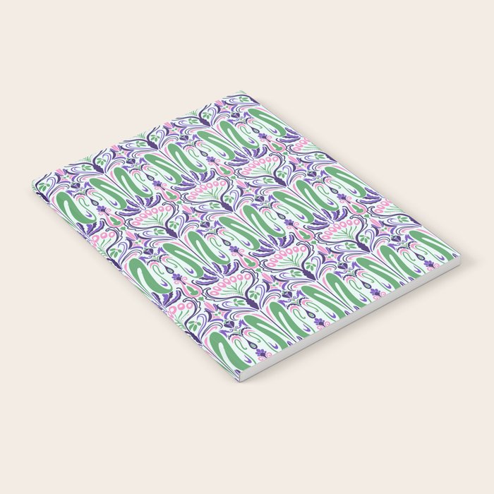 Art Nouveau Pattern 1 - Purple, Pink, Green Notebook Gallery Image 2