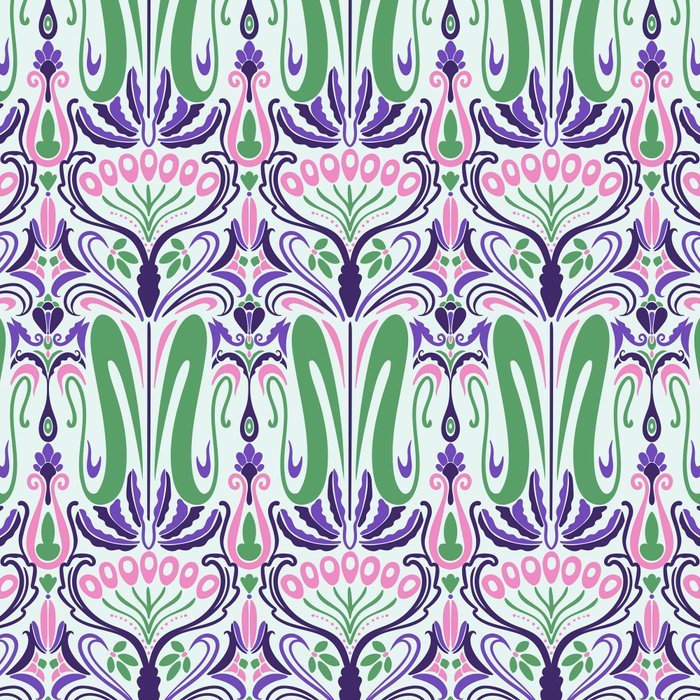 Art Nouveau Pattern 1 - Purple, Pink, Green Coffee Mug Gallery Image 2