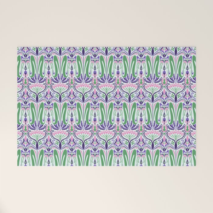 Art Nouveau Pattern 1 - Purple, Pink, Green Welcome Mat Gallery Image 1