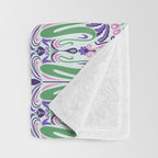 Art Nouveau Pattern 1 - Purple, Pink, Green Throw Blanket Gallery Image 3