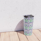 Art Nouveau Pattern 1 - Purple, Pink, Green Travel Mug Gallery Image 4