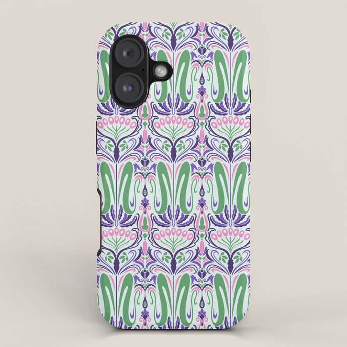 Art Nouveau Pattern 1 - Purple, Pink, Green iPhone Case Gallery Image 1