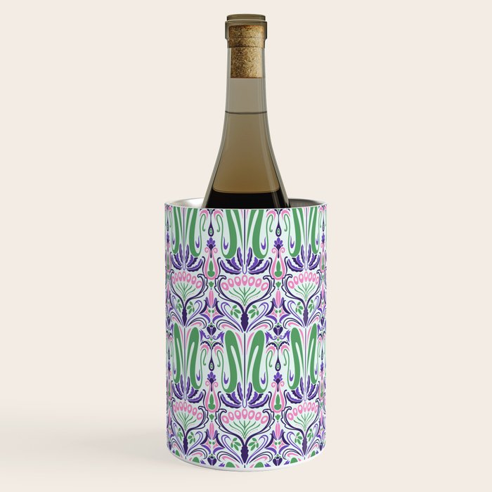 Art Nouveau Pattern 1 - Purple, Pink, Green Wine Chiller Gallery Image 1
