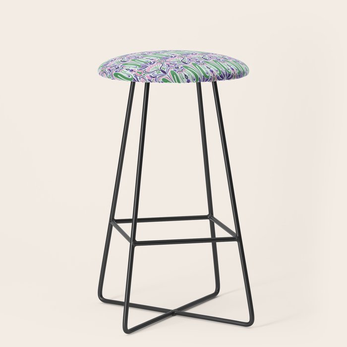 Art Nouveau Pattern 1 - Purple, Pink, Green Stool Gallery Image 1