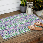 Art Nouveau Pattern 1 - Purple, Pink, Green Outdoor Rug Gallery Image 2