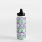 Art Nouveau Pattern 1 - Purple, Pink, Green Water Bottle Gallery Image 3