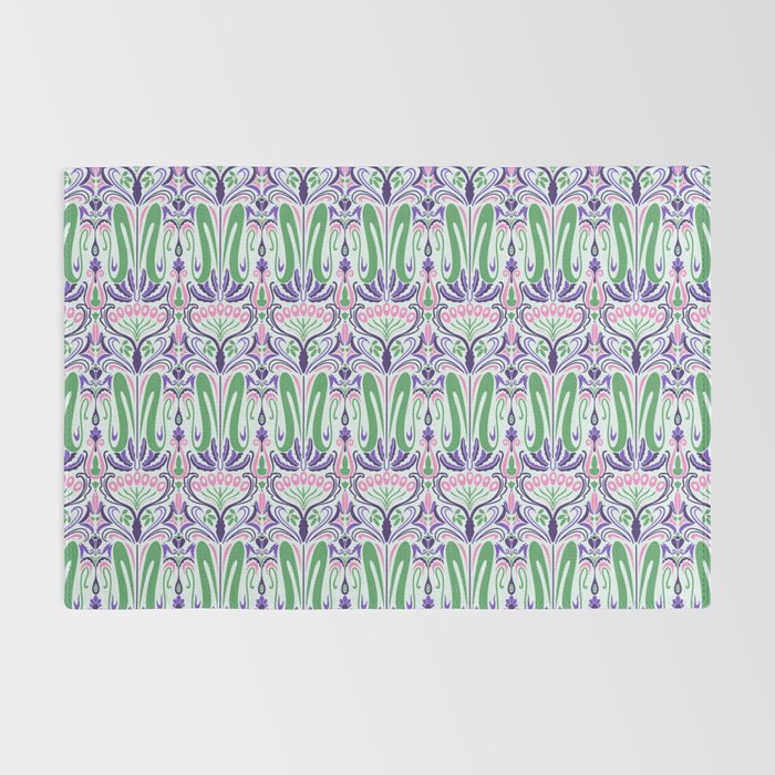 Art Nouveau Pattern 1 - Purple, Pink, Green Rug Gallery Image 2