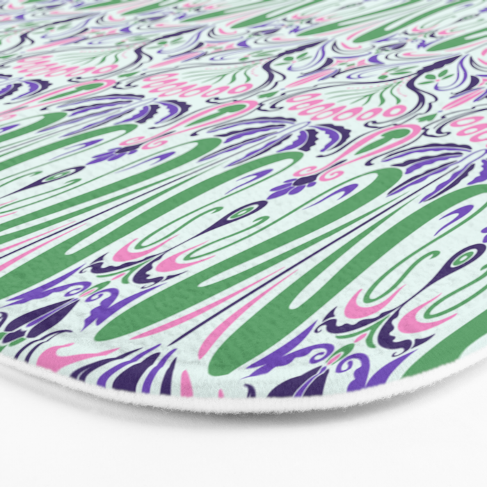 Art Nouveau Pattern 1 - Purple, Pink, Green Bath Mat Gallery Image 3