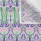 Art Nouveau Pattern 1 - Purple, Pink, Green Wall Tapestry Gallery Image 3