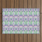 Art Nouveau Pattern 1 - Purple, Pink, Green Outdoor Rug Gallery Image 1