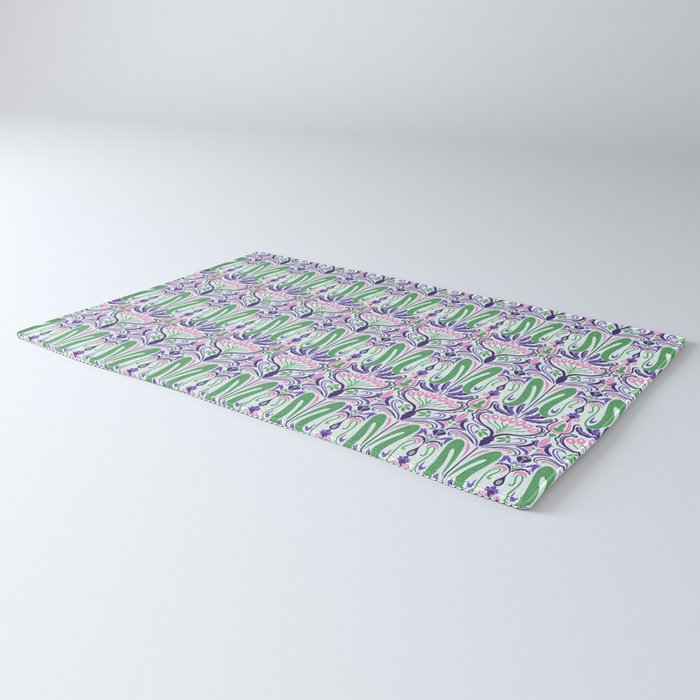 Art Nouveau Pattern 1 - Purple, Pink, Green Rug Gallery Image 3