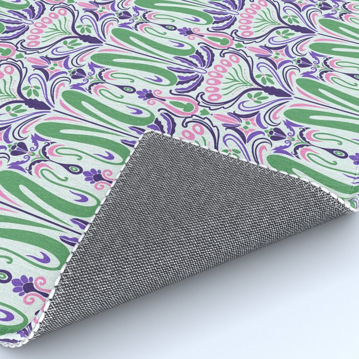 Art Nouveau Pattern 1 - Purple, Pink, Green Rug Gallery Image 4