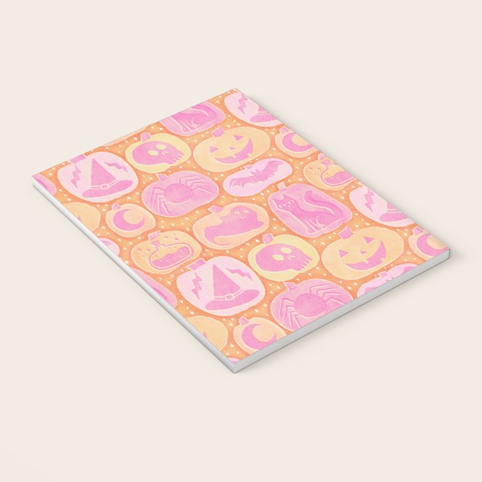 Halloween Pumpkins - pink and orange Notebook Gallery Image 3