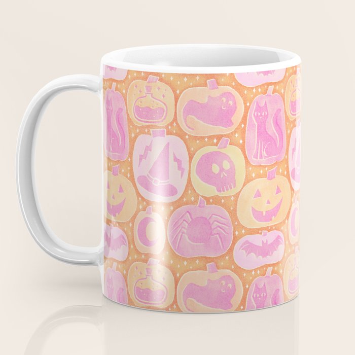 Halloween Pumpkins - pink and orange Coffee Mug Gallery Image 3