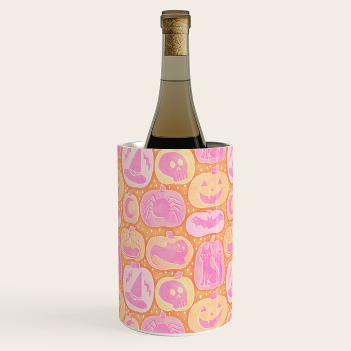 Halloween Pumpkins - pink and orange Wine Chiller Gallery Image 2